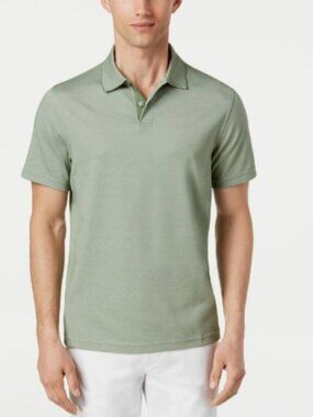 Tasso Elba Polo Shirt Light Green Supima Cotton L